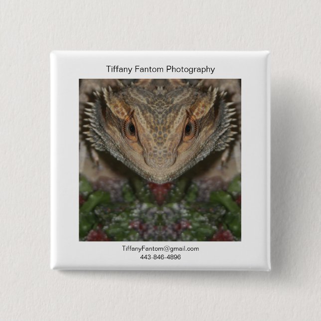 Bearded Dragon Promo 15 Cm Square Badge (Front)