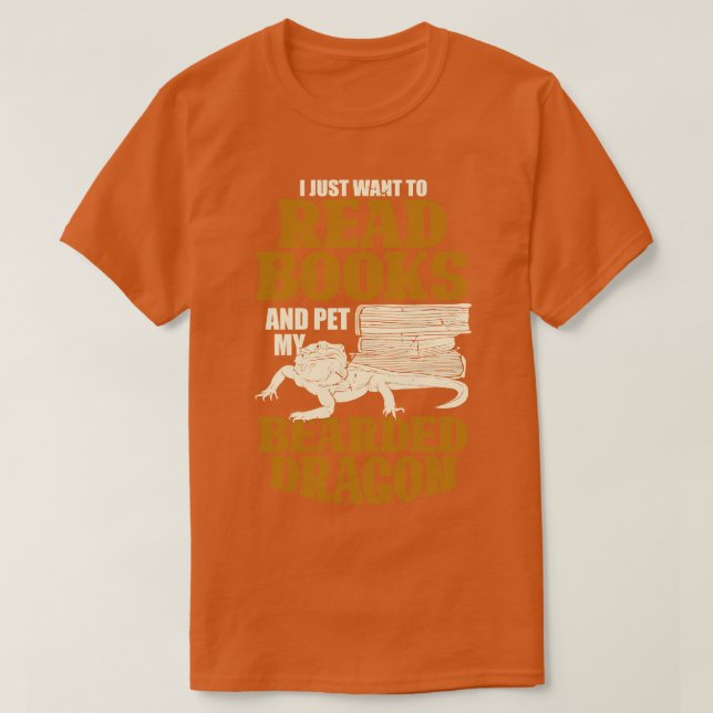 Bearded Dragon Reading Lover Gift  T-Shirt (Design Front)
