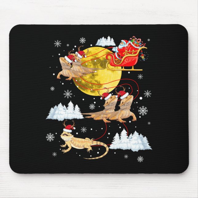 Bearded Dragon Reindeer Christmas Pajama Santa Xma Mouse Mat (Front)