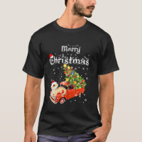 Bearded Dragon Ride Red Truck Christmas Pajama