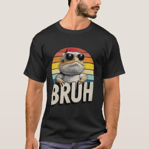 Bearded Dragon Santa Christmas Bruh Retro Lizard B T-Shirt