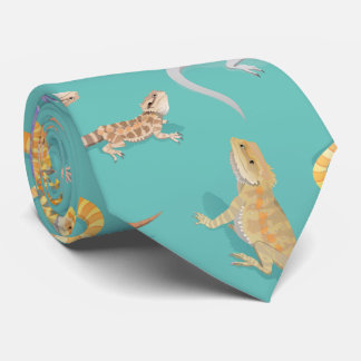 Bearded Dragon Scatter Pattern Transparent Tie