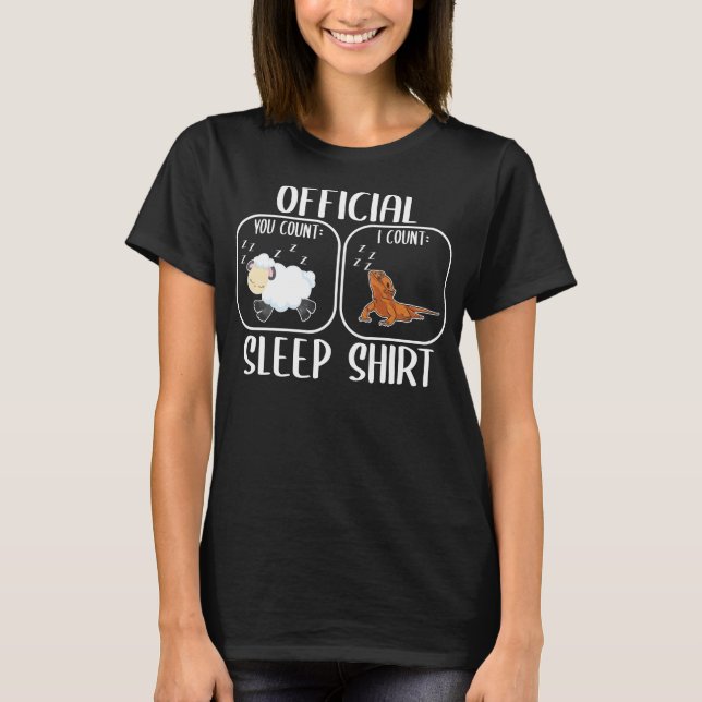 Bearded Dragon Sleepshirt Count Sheep T-Shirt (Front)
