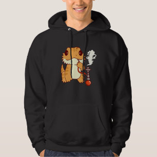 Bearded Dragon Smoking Hookah Pogona With Shisha Hoodie