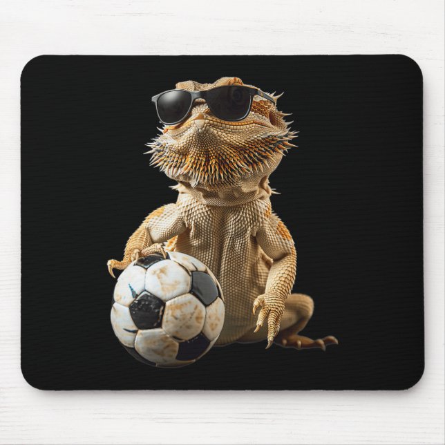 Bearded Dragon Soccer  Mouse Mat (Front)