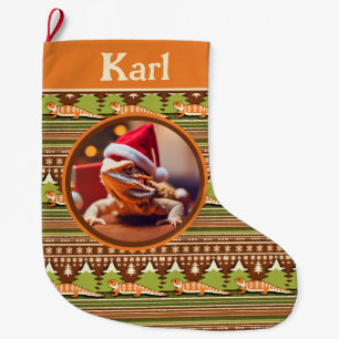 Bearded Dragon Ugly Sweater Christmas Stocking