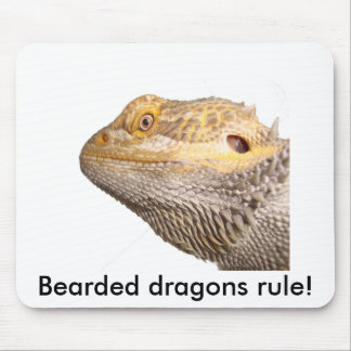 "Bearded dragons rule!" mouse pad
