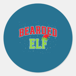 Bearded Elf Christmas Family Matching Group Xmas  Classic Round Sticker
