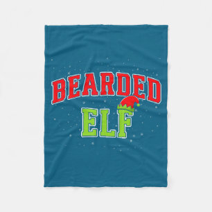 Bearded Elf Christmas Family Matching Group Xmas  Fleece Blanket