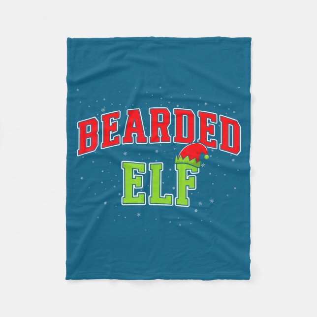 Bearded Elf Christmas Family Matching Group Xmas  Fleece Blanket (Front)