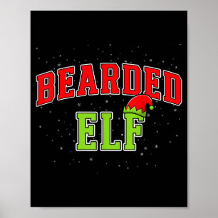 Bearded Elf Christmas Family Matching Group Xmas Poster
