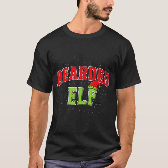 Bearded Elf Christmas Family Matching Group Xmas  T-Shirt (Front)