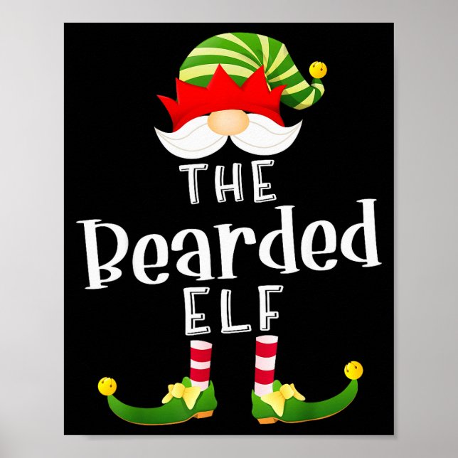 Bearded Elf Group Christmas Funny Pajama Party  Poster (Front)
