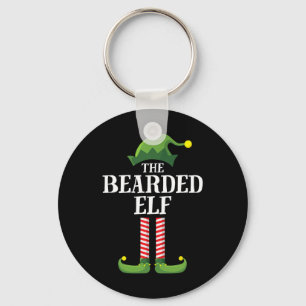 Bearded Elf Matching Family Group Christmas Party Key Ring