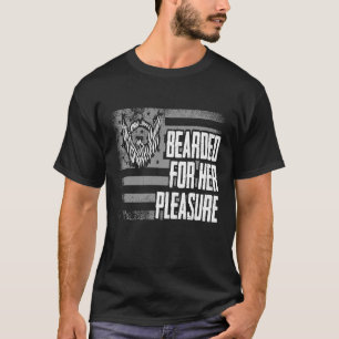 Bearded for Her Pleasure Retro American Flag Beard T-Shirt