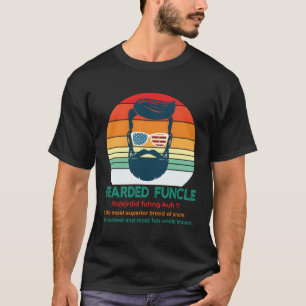 Bearded Funcle Definition Funny Uncle Retro Vintag T-Shirt