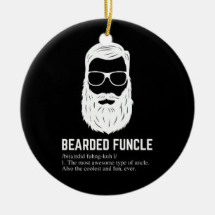 Bearded Funcle Funny Uncle Definition Ceramic Tree Decoration