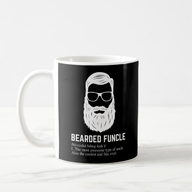 Bearded Funcle Funny Uncle Definition Coffee Mug (Left)