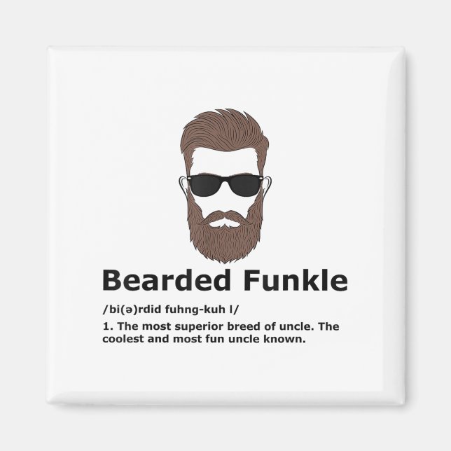 Bearded Funkle Shirt Funny Uncle Definition  Magnet (Front)