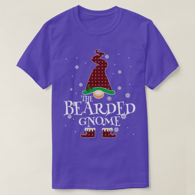 Bearded Gnome Buffalo Plaid Matching 7 T-Shirt (Design Front)