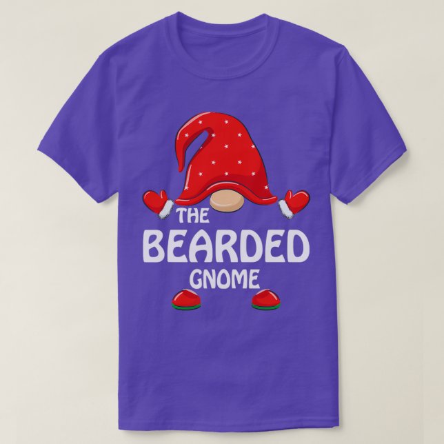 Bearded Gnome Funny Christmas Matching T-Shirt (Design Front)