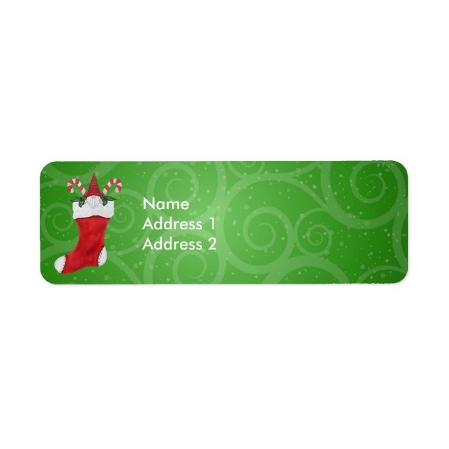 Bearded Gnome in Christmas Stocking Candy Canes (Front)