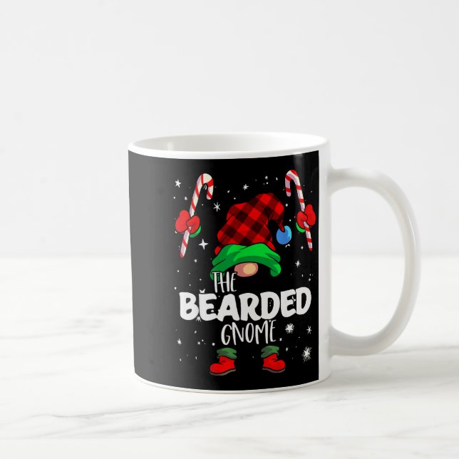 Bearded Gnome Red Buffalo Plaid Matching Family Ch Coffee Mug (Right)