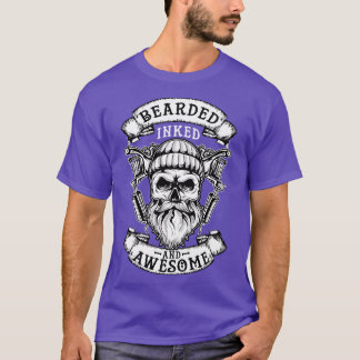 Bearded Inked And Awesome Badass Dad 2 T-Shirt