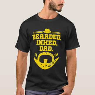 Bearded Inked Dad Tattoo Lover Beard Lover Tattooe T-Shirt