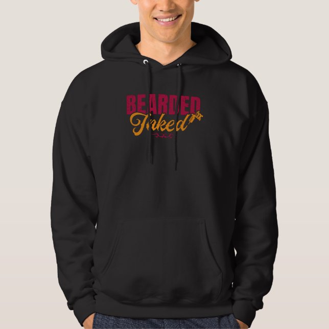 Bearded Inked Tattooist Ink Artist Tattoo Shop Hoodie (Front)