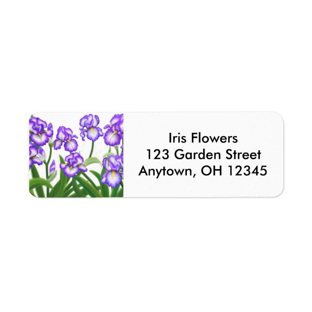 Bearded Iris Flowers Label (Front)