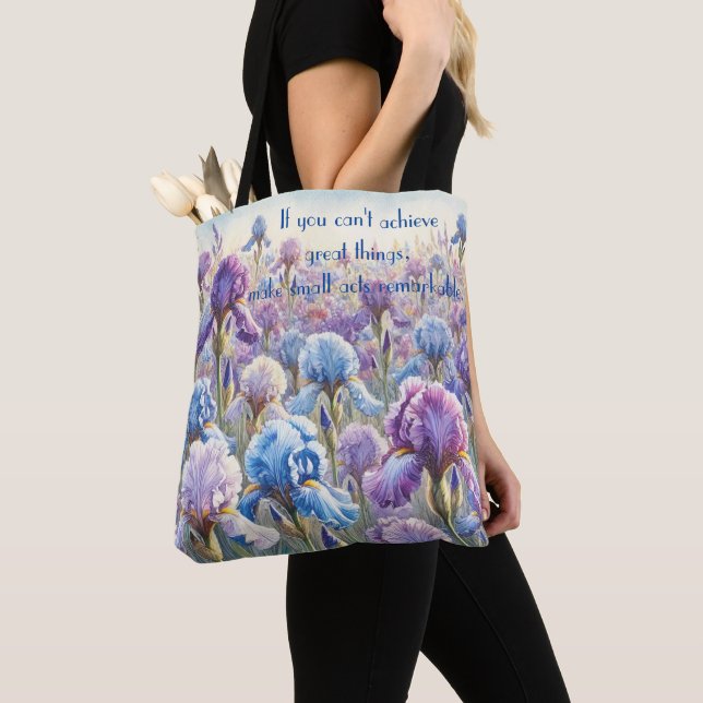 Bearded Iris & Quote	 Tote Bag (Close Up)