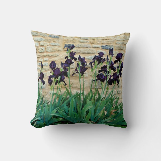 Bearded Iris Throw Cushion (Front)