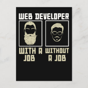 Bearded IT Developer Nerd Programmer Coder Postcard