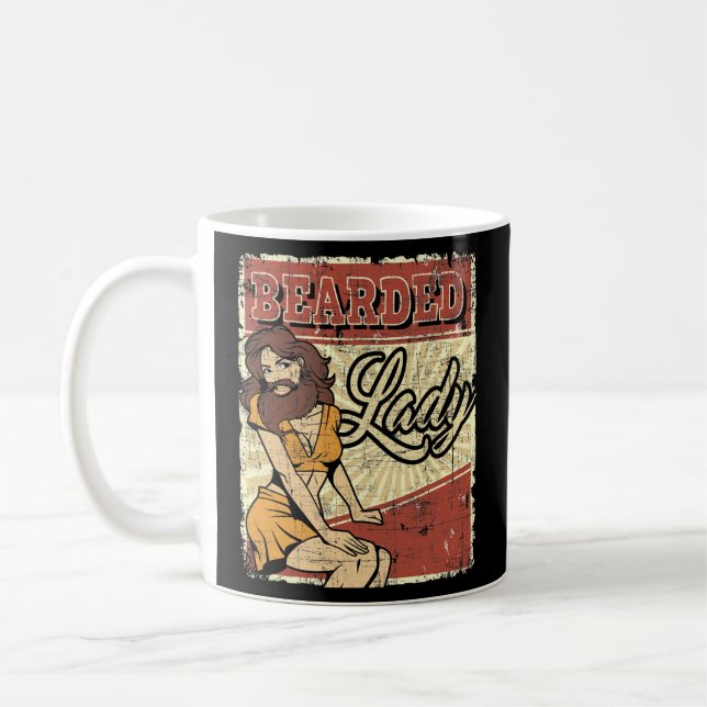 Bearded Lady Circus Birthday Party Circus Costume Coffee Mug (Left)