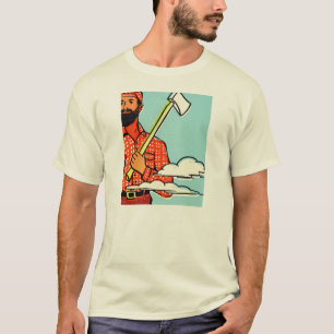 BEARDED LUMBERJACK WITH AX. CUSTOMIZABLE. T-Shirt