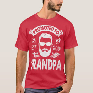 Bearded Man Face And Baby Foots Promoted To Grandp T-Shirt
