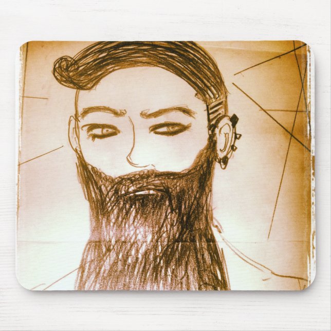 bearded man manga anime in twisted world mouse mat (Front)