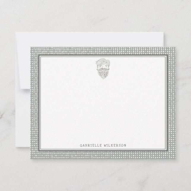 Bearded Man Men’s Stationery Card (Front)