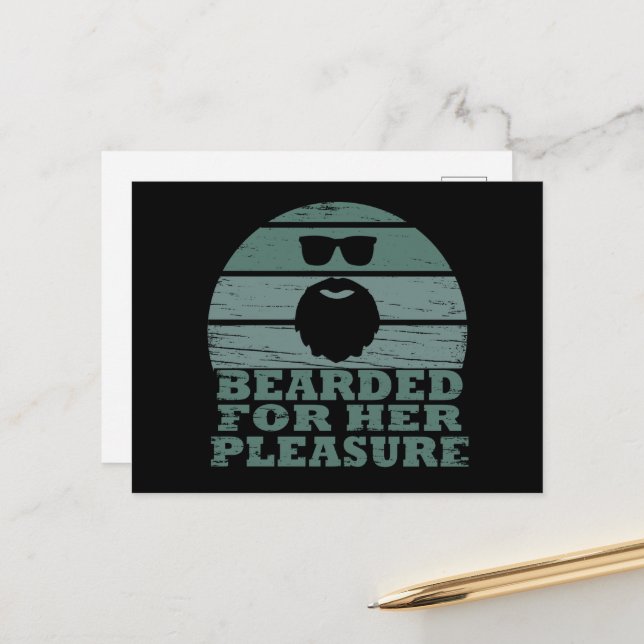 Bearded quotes funny beard sayings gifts holiday postcard (Front/Back In Situ)