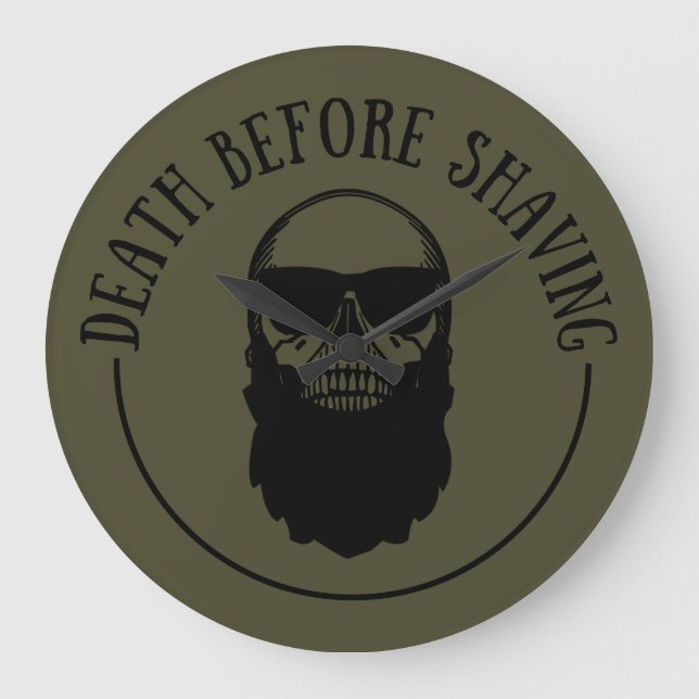 Bearded quotes funny beard sayings gifts large clock (Front)