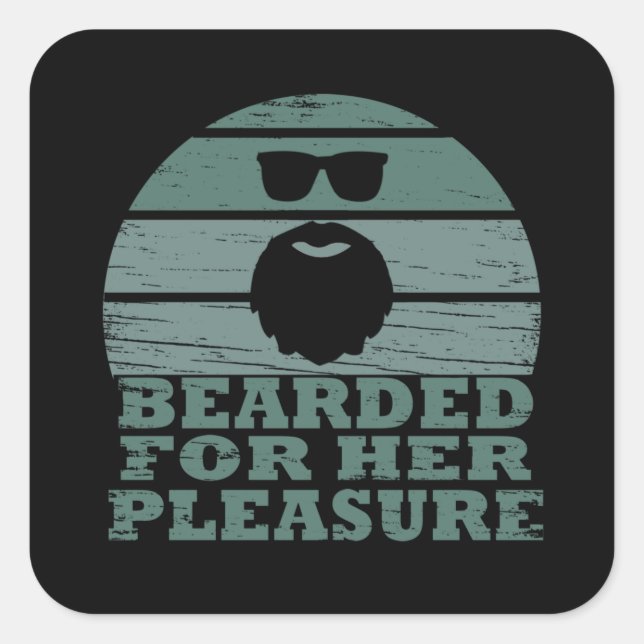 Bearded quotes funny beard sayings gifts square sticker (Front)
