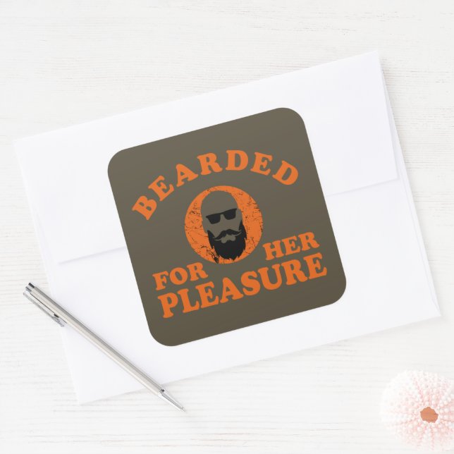Bearded quotes funny beard sayings gifts square sticker (Envelope)