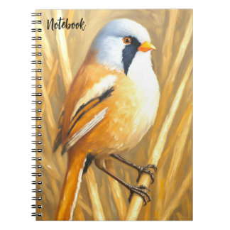 Bearded Reedling Bird Art Notebook | Wildlife Jour