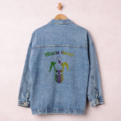Bearded Skull Jester Costume Mardi Gras Carnival P Denim Jacket (Hangar)