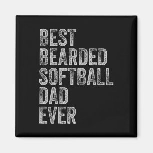 Bearded Softball Dad Fathers Day Magnet