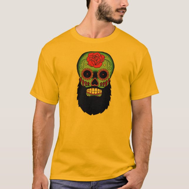 Bearded Sugar Skull T-Shirt (Front)