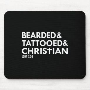 Bearded Tattooed Christian Funny Beard Tattoo Tats Mouse Mat