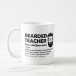 Bearded Teacher Funny Definition Personalised Coffee Mug<br><div class="desc">Bearded Teacher Funny Definition Personalised poster for teachers who have beards. Awesome funny gift idea for bearded teacher dad, uncle, brother, husband, cousin, grandpa, son, friend, coworker... Funny bearded teacher definition description: 1. Like a normal teacher, but much cooler. 2. The most superior species of teacher known to man; fun;...</div>
