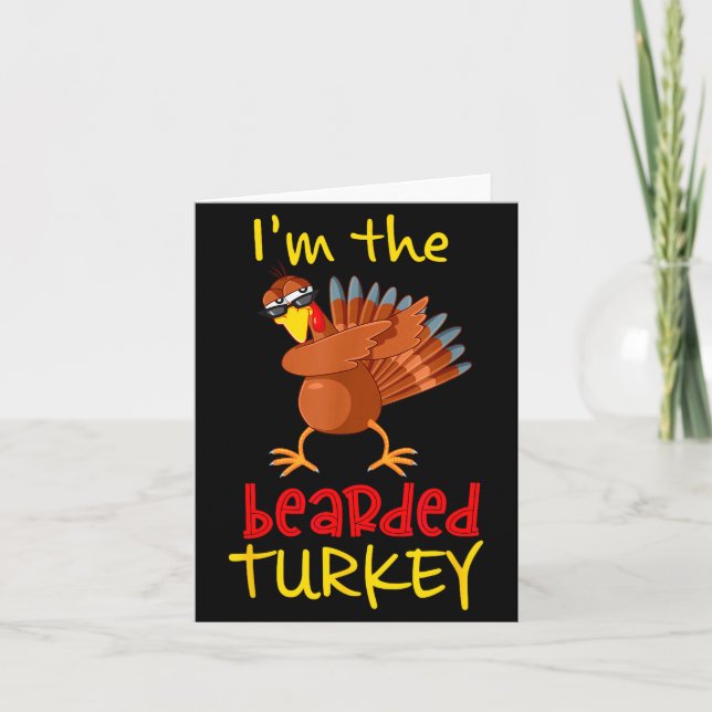 Bearded Turkey Matching Family Group Thanksgiving  Card (Front)